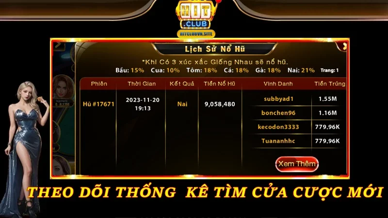 Theo dõi thống kê tìm cửa cược mới Theo dõi thống kê tìm cửa cược mới